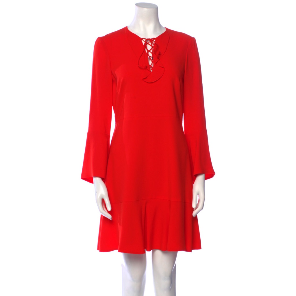 Holiday Designer Style. Karen Millen Tie-Neck Dress Size 6 In Red